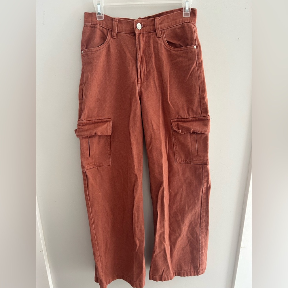 Refuge Urban Rust Wide Leg Cargo Jean Pants Size XS